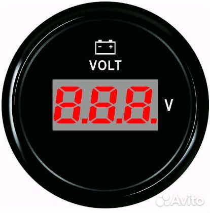 Цифровой вольтметр черный катер лодку 52 мм 800-00