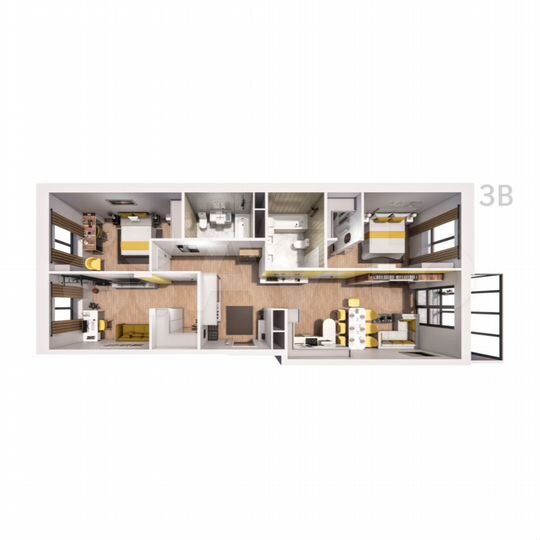 3-к. квартира, 101,9 м², 12/25 эт.