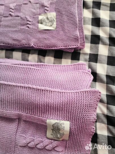 Плед покрывало вязаный