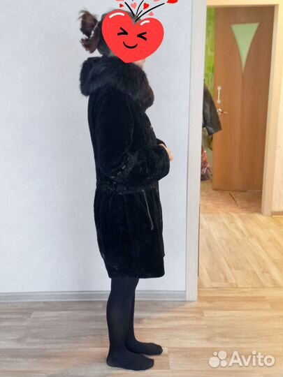 Шуба мутоновая с капюшоном