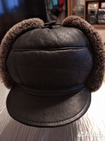 Мужская зимняя кепка из кожи