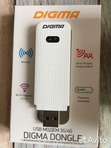 Wi-Fi Usb модем Digma Dongle DW1961 4G Lte новый