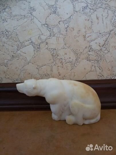 Статуэтка Белый медведь мрамор винтаж редкая СССР