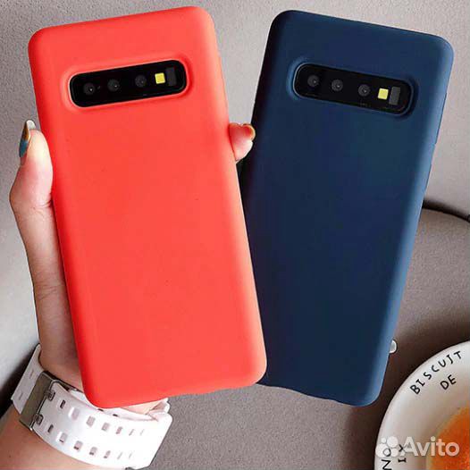 Samsung S10 Plus силиконовый чехол красный