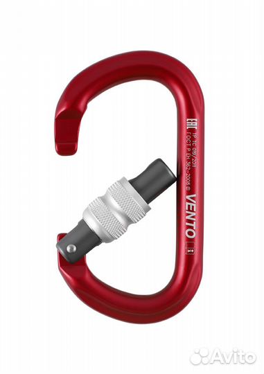 Карабин «Овал» с муфтой keylock Красный (Vento)