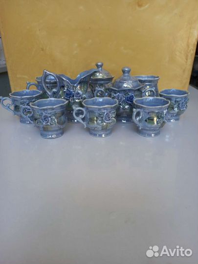 Фарфоровый чайный сервиз с розами (Кисловодский фа