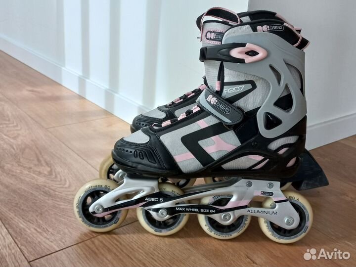 Коньки роликовые женские, защита