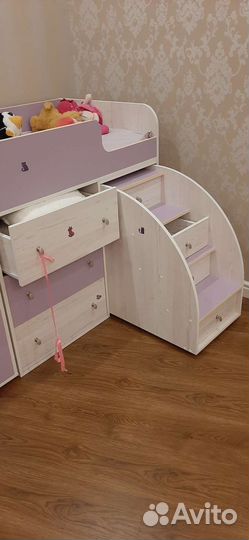 Кровать комод для девочки