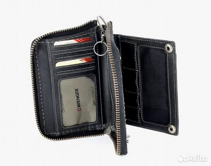 Портмоне Wenger W23-21 Black воловья кожа