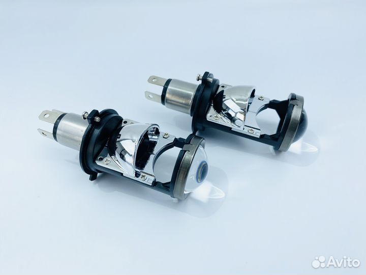 Мини линзы H4 F4, диодные лампы F4 mini, цоколь H4