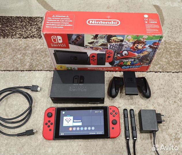Nintendo Switch прошитая чип Mario Odyssey Ed