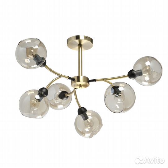 Люстра металл и стекло на кухню лофт