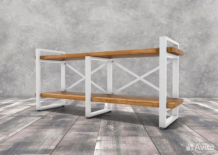 Тумба под тв Айсберг Лофт 120 белый/дуб крафт таба