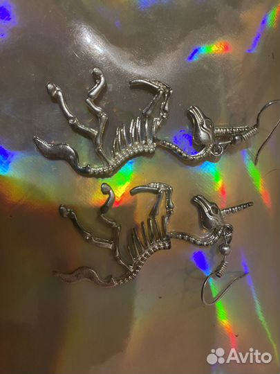 Серёжки бижутерия скелеты единорогов