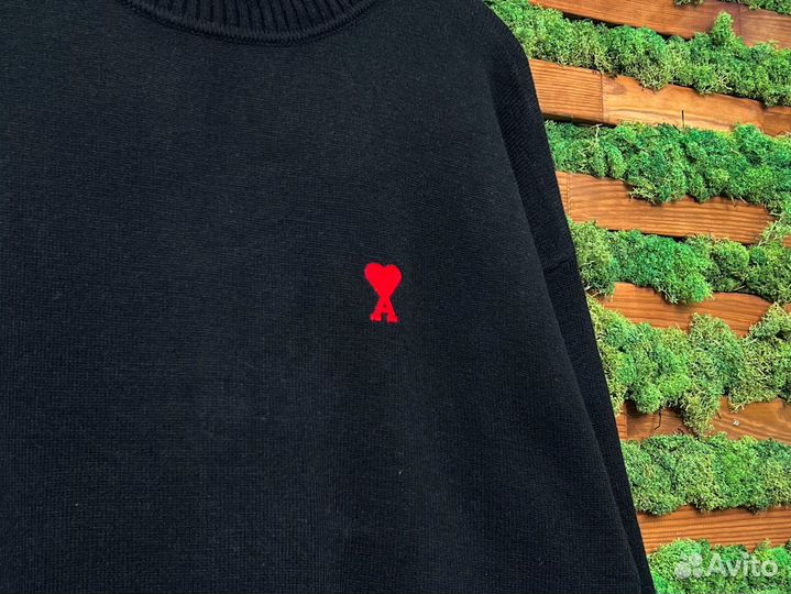 Turtleneck Sweater Ami Black Red