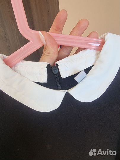 Платье черное с белым воротником школьное