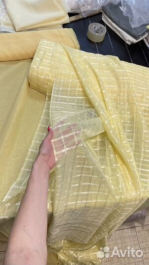 Ткань желтая для штор