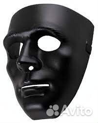 Маска Кабуки - Лицо Черное, пластик, без размера