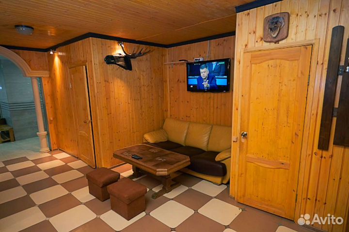 Баня на дровах с бассейном