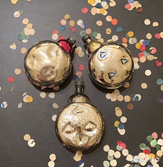 Часы и Ракушка елочная игрушка СССР