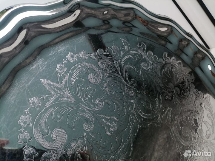 Поднос СССР Кольчугино / никелированный мельхиор