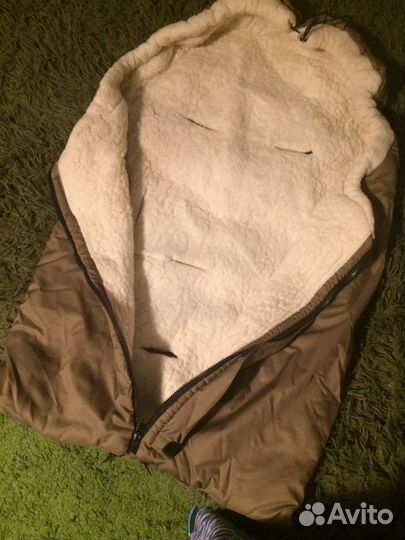 Конверт для коляски, санок на овчине