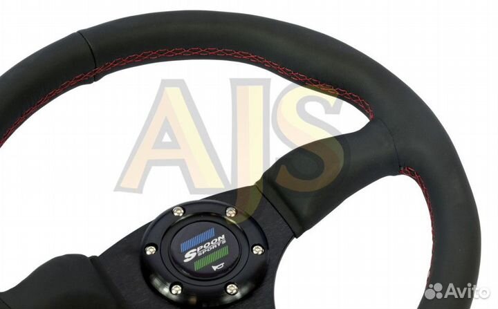 Руль спорт Spoon Sports вынос кожа без перфорации