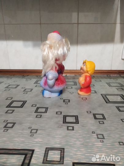 Дед мороз и Емеля.Игрушки СССР резиновые