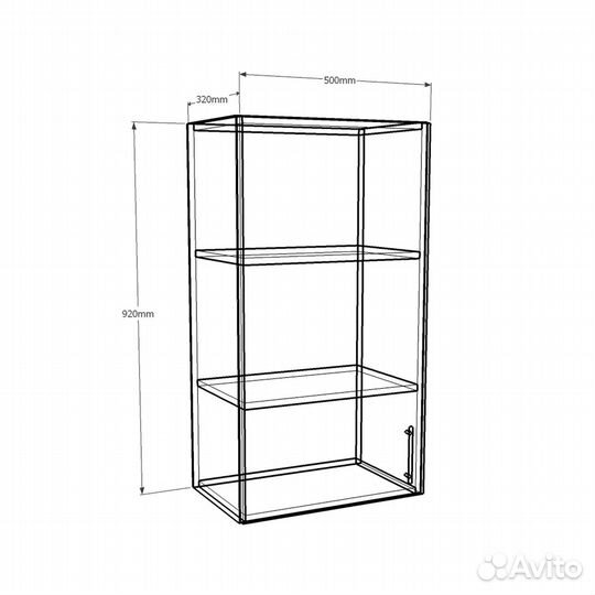 Шкаф навесной Амика-1e для кухни на заказ