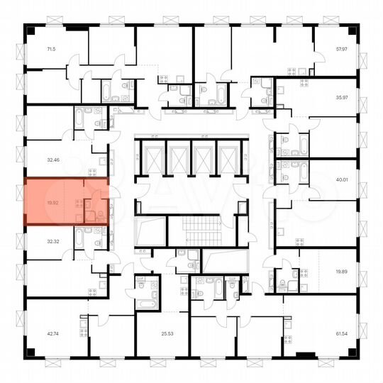 Квартира-студия, 19,9 м², 25/33 эт.