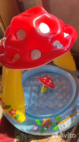 Детский надувной бассейн с крышей