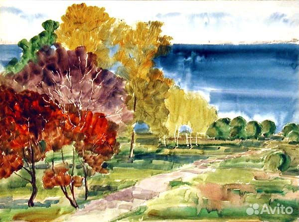 Пейзаж. Бумага, акварель