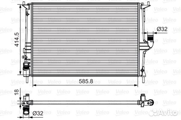 Радиатор renault logan/sandero 04- 1.4-1.6 с ко