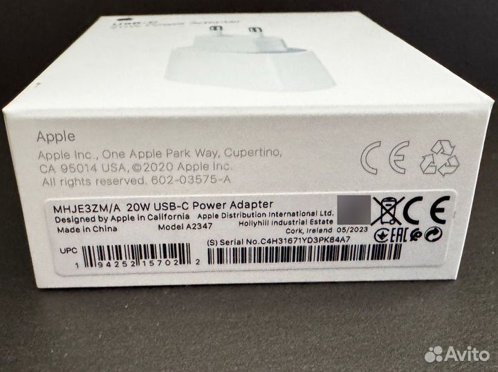 Apple Адаптер USB Type-C 20W Оригинал