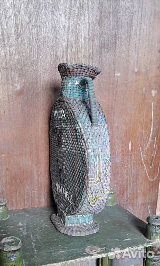 Жестяной кувшин/ваза в оплётке Олимпиада 1980 г