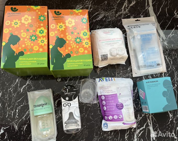 Новый набор: пакеты, вкладыши, бутылочка
