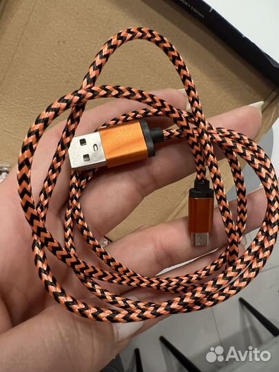 Кабель зарядный micro usb оранжевый