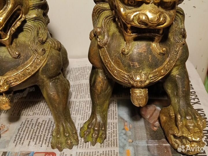 Собаки фу охранники бронза