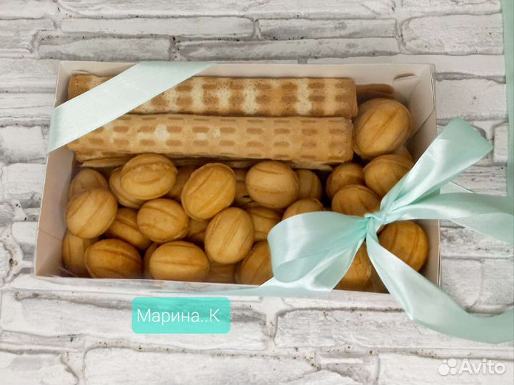 Орешки со сгущенкой вафельные трубочки