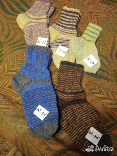 Носки шерстяные, пинетки вязаные