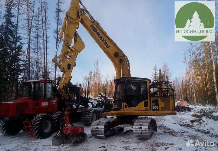 Услуги лзк komatsu харвестер/форвардер