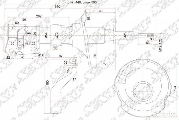 Стойка передняя ST-51606-S7A-N06 Sat