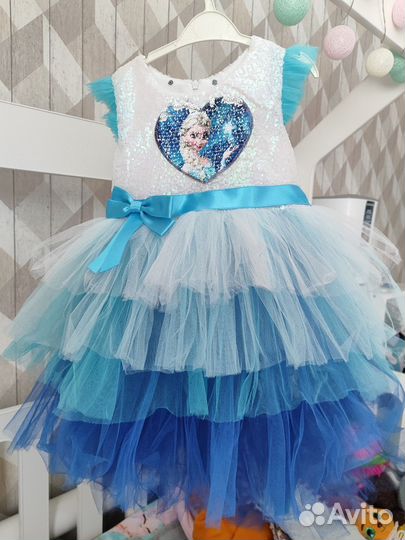 Нарядное платье для девочки 104 с Эльзой