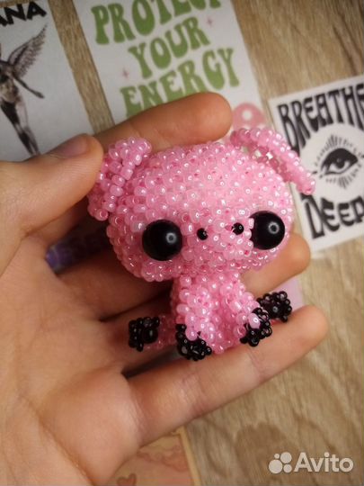 Амигуруми свинка из бисера