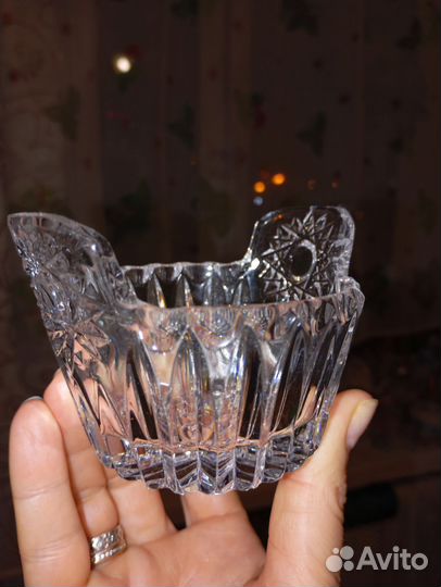 Ваза салатник икорница Ушат хрусталь