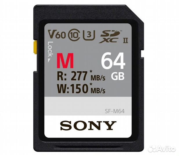 Карта памяти Sony sdxc 64GB V60 UHS-II 150/277Mb/s