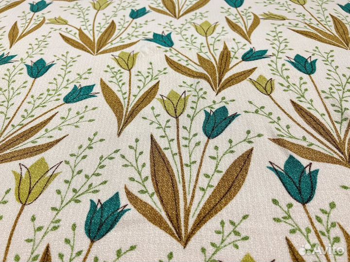 Штора Прованс Хлопок Акварельные Пионы и Тюльпаны