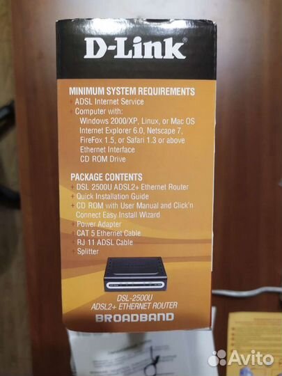 D-link dsl-2500u adsl2 + Ethernet Router
