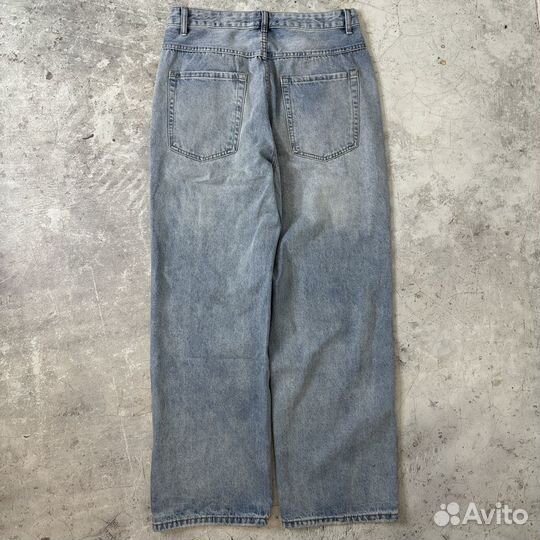 Джинсы Широкие Zara laser-CUT faded baggy jeans