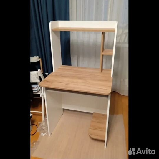 Компьютерный стол Грета-1 Белый/Крафт 70x130х60